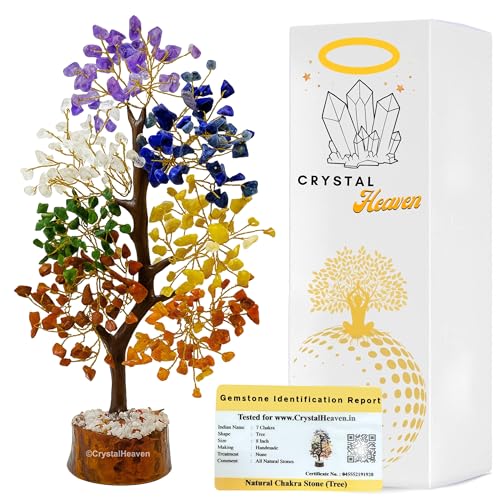 Image of Certified Crystal Tree for Good Luck Items for Home Decor - Authentic Seven Chakra Crystal Tree for Positive Energy and Harmony - Elegant Feng Shui Ornament for Living Room