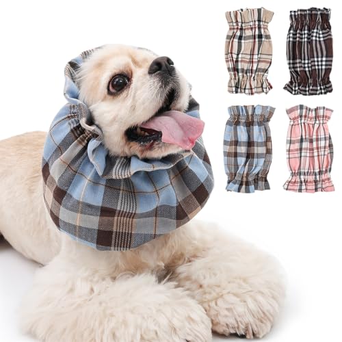 Dog Snood for Long-Eared Dogs, Feeding Ear Cover, Soft Stretch Wrap，Blue