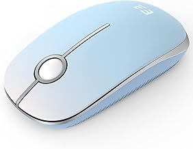 Seenda Wireless Mouse, 2.4GHz Silent Mouse with USB Receiver, 18 month battery life, 1600 DPI Optical Tracking, Portable Computer Mice for Laptop PC Notebook- blue gradient white