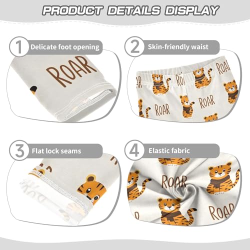 Cute Roaring Tiger Girls Leggings Soft Stretch Workout Yoga Dance Pants for Kids Casual Tights3