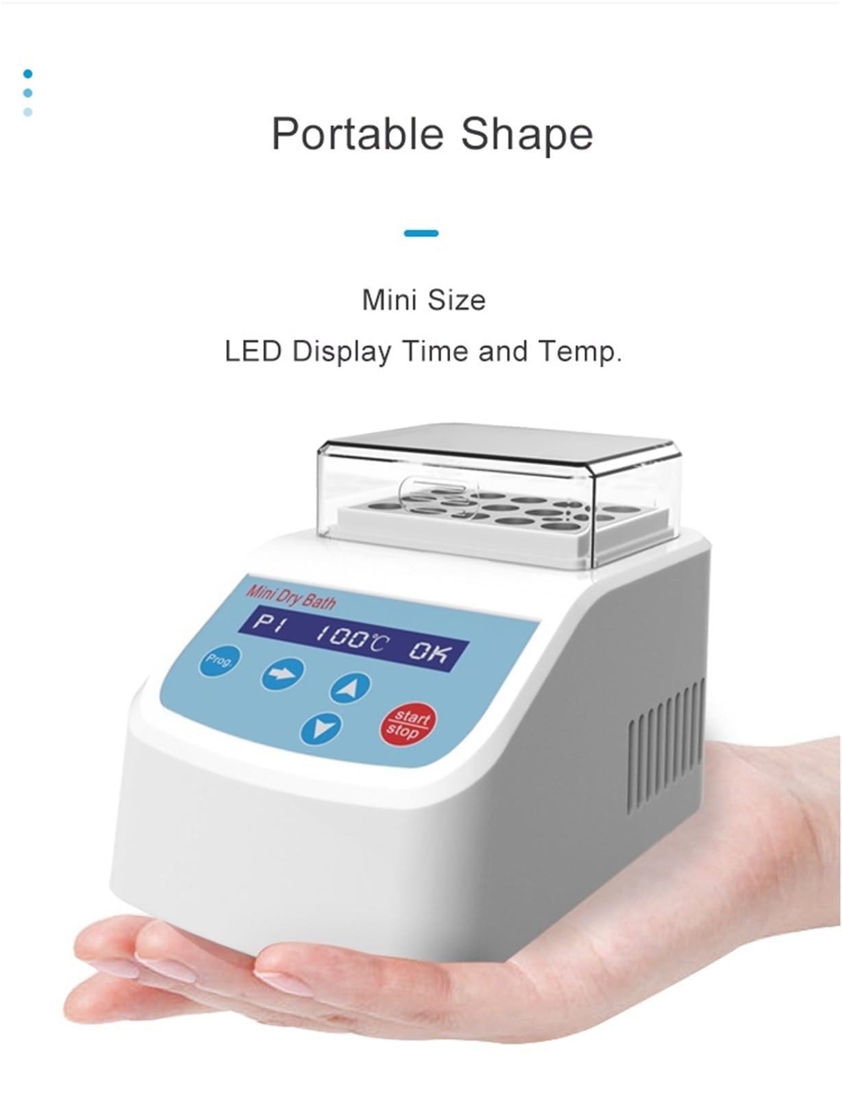 Centrífuga de sobremesa de laboratorio, Incubadora termostática portátil del baño seco del indicador digital con el bloque de calefacción(With Block A 0.2ml)