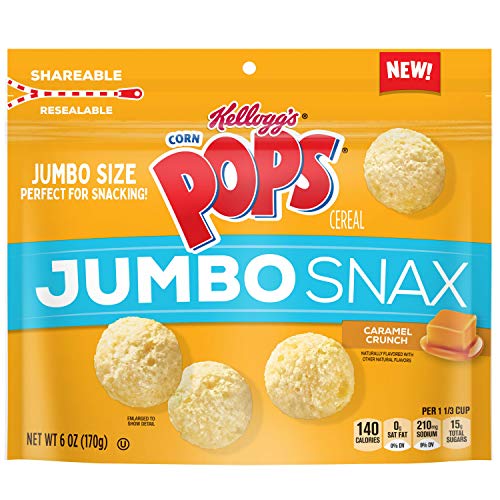 Kellogg's Corn Pops Jumbo Snax, Cereal Snacks, Caramel Crunch, 6 Oz / �P���b�O �R�[���|�b�v �W�����{ �V���A���X�i�b�N �L���������N�����`�@170 g [���s�A���i]