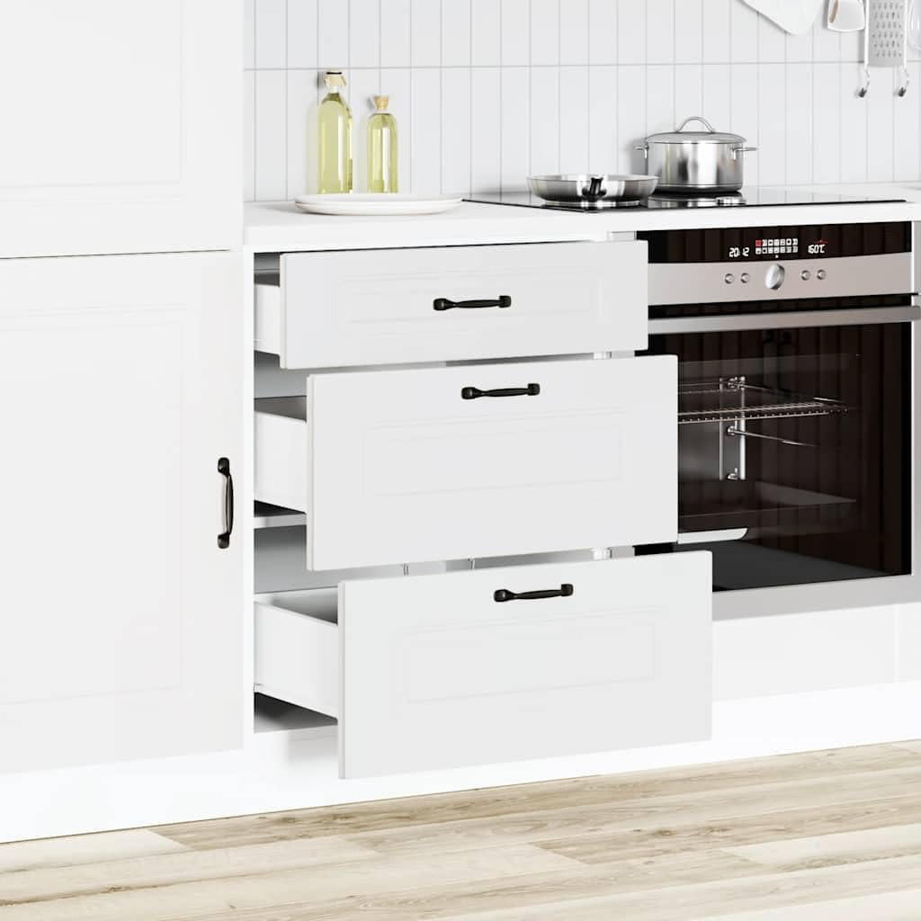 vidaXL Küchenunterschrank Kalmar Weiß Holzwerkstoff, Spülenunterschrank, Schrank Küche, Lagerschrank, Unterschrank für Küche, Küchenzeile