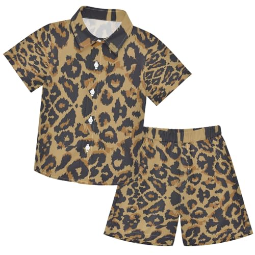 visesunny Boys Hawaiian Button Down Shirt + Swim Trunks 2 Piece Sets Summer Clothes Outfits for 3-10T Kids Toddler Baby Boy