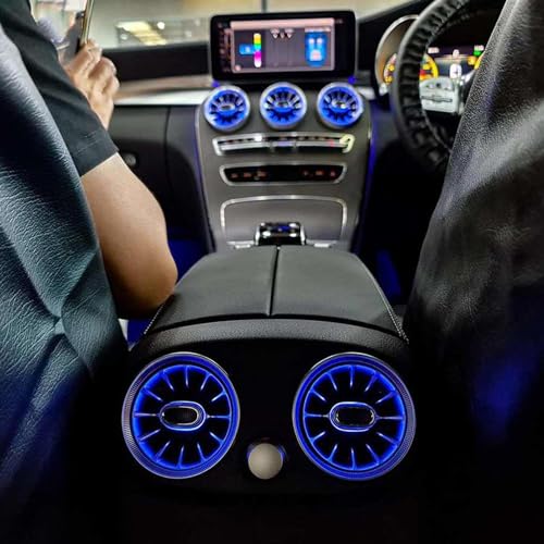 2021-2022 Mercedes-Benz EQS-Class & S-Class Calibration of Ambient Lighting 6 64 Colors Sync, Air Vent Ambient Light Fits for Mercedes Benz C180 C200 C250 C300 C400 C43AMG C63AMG C Class w205 2019 2020 2021, 7pcs Turbo Vents LED Interior Trim