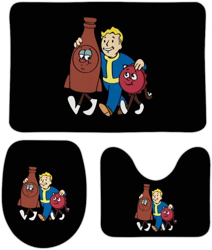 Amazon｜トイレマット 3点セット フォールアウト Fallout 4 Vault Boy フタカバー トイレ蓋カバー U型 O型 長方形