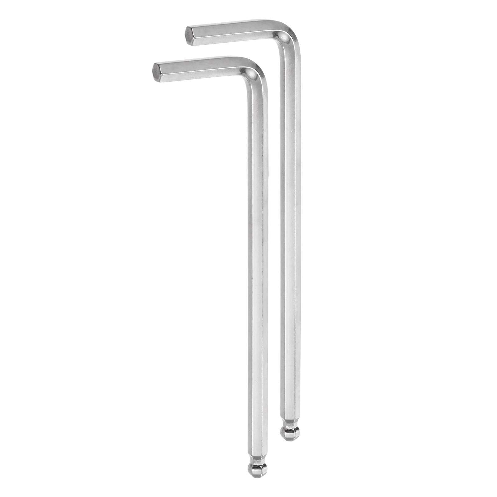 QUARKZMAN 2 Piezas de Llave Hexagonal de Bola de 6 mm, Llave Hexagonal en Forma de L de Brazo Largo Métrica de Acero Cromado Vanadio para Herramienta de Reparación Doméstica