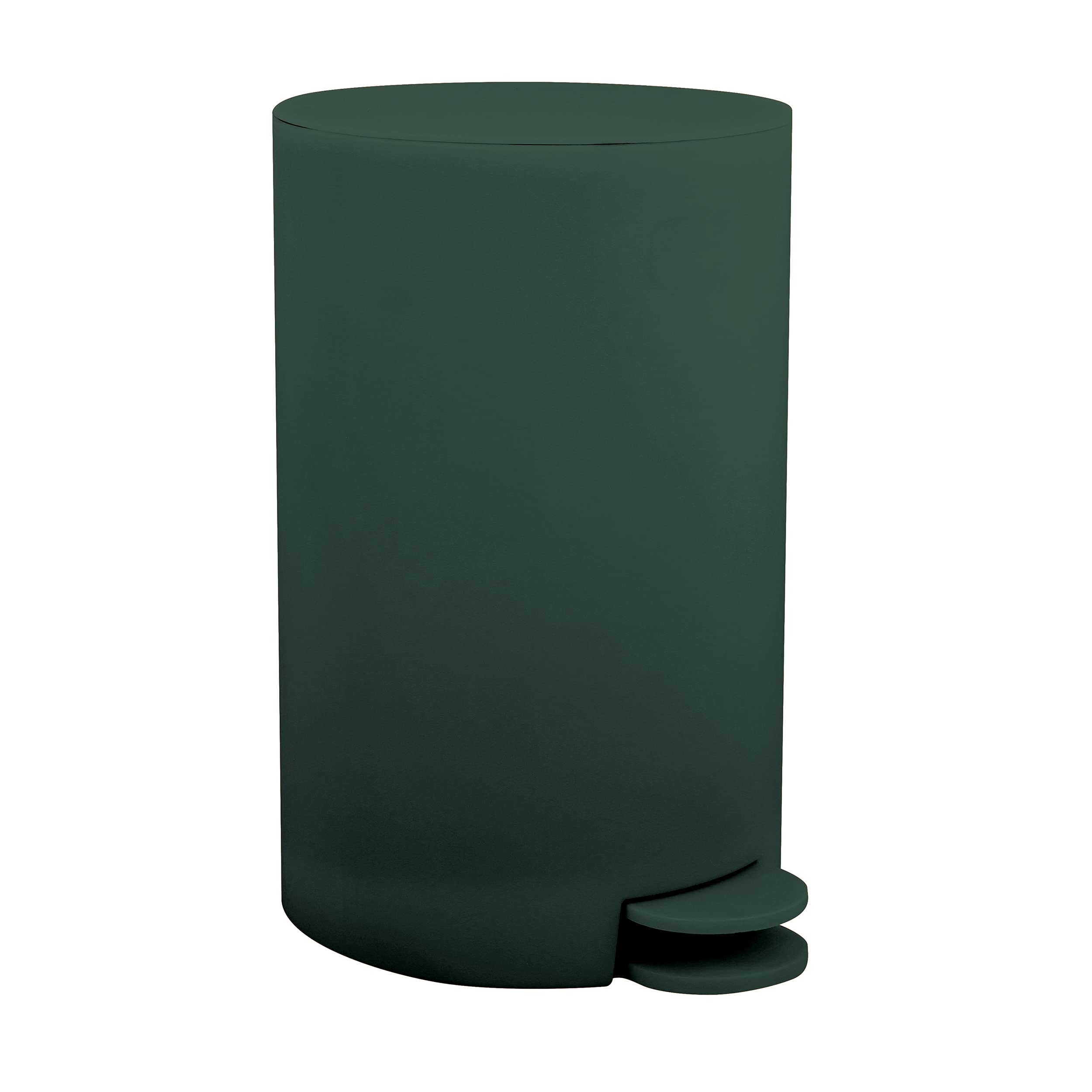 MSV Osaki Cosmetic Bin Pedal Bin 3 Litres with Removable Inner Bucket Dark Green