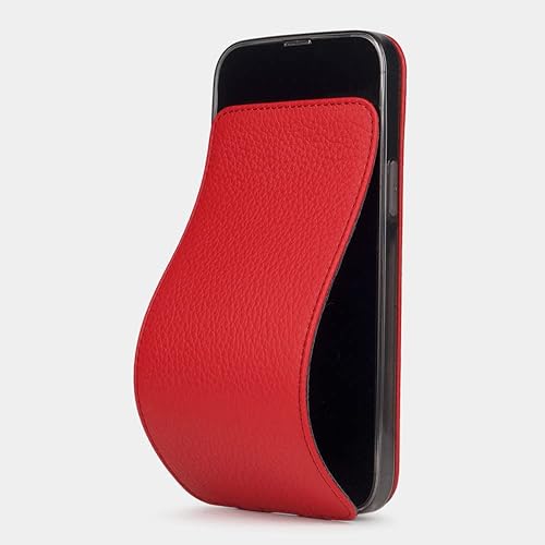 Funda tipo cartera para iPhone 14 Pro - Funda plegable e imantada - Fabricada en Francia con piel Premium - ROJO