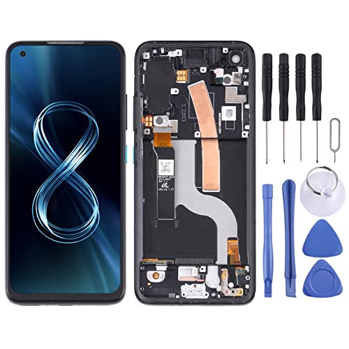 Lingland Cell Phone kit OLED Material LCD Screen and Digitizer Full Assembly with Frame for Asus Zenfone 8 ZS590KS Screen Overall Assembly (Color : Black)