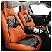 Produktbild Auto Leder Sitzbezüge für Audi e-tron 2021-2022,Allwetter wasserdichtes Komfortabler Autositzbezug Full Set Sitzbezüge Zubehör,B-Black Orange Deluxe