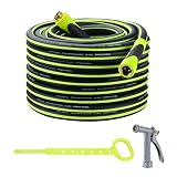 Grace Green Garden Hose,Hybrid 5/8 in.×100FT Water Hose, Both End SwivelGrip, Heavy Duty, Light Weig
