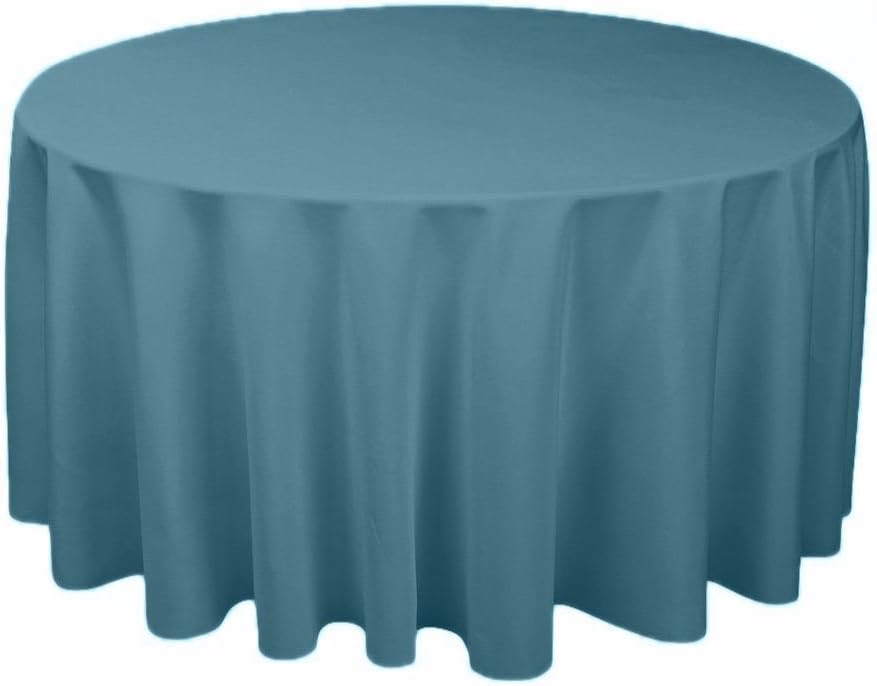 Tablecloth Round Polyester 120 Inch Steel Blue by Broward Linens
