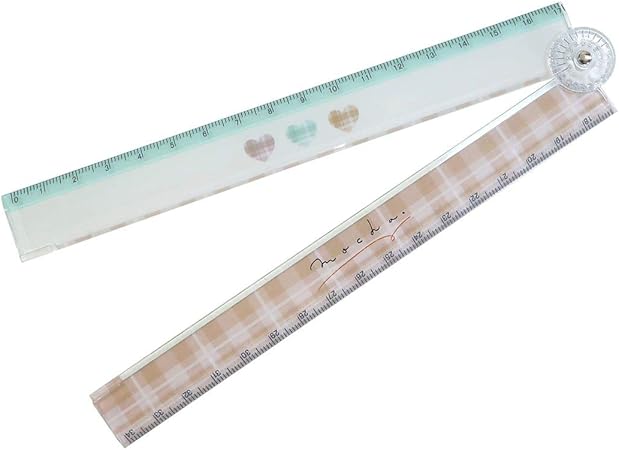 17cm 分度器付き 折りたたみ 定規 ものさし モカハート おもちゃ おもちゃ