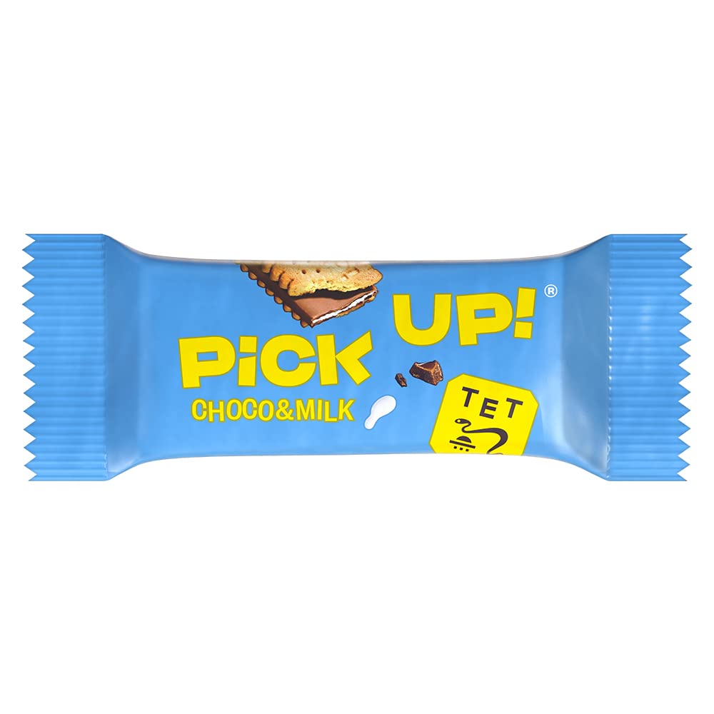 PiCK UP! minis Choco&Milk (14 x 127 g), Mini-Riegel mit knackiger Milchschokolade und Milchcreme zwischen zwei Keksen, der Snack zum Teilen, 14 x 12er Beutel (Packung mit 2)