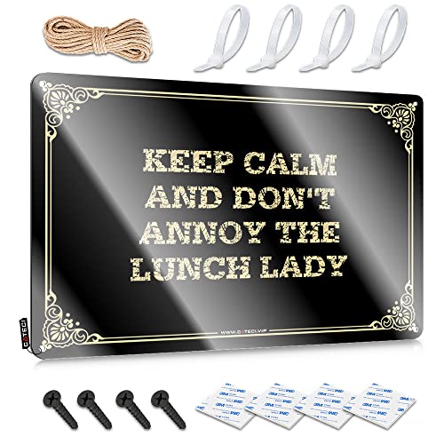 Panel de límite de cerveza 'Keep Calm and Don't Annoy The Lunch Lady ' - Panel de metal Cheers - Paneles de bar para hombre bodega (color color, tamaño: 30 x 40 cm)