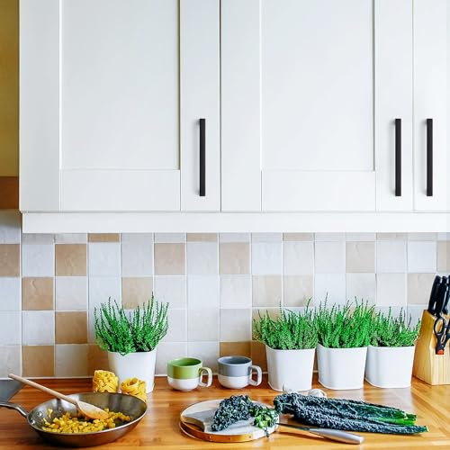 Image of Ravinte Oil Rubbed Bronze Cabinet Handles Kitchen Pulls 4 Inch 30 Pack | Square Design, Solid Zinc, Modern Slim Style, Screws Included, Easy Installation, for Kitchen Drawers & Cupboards