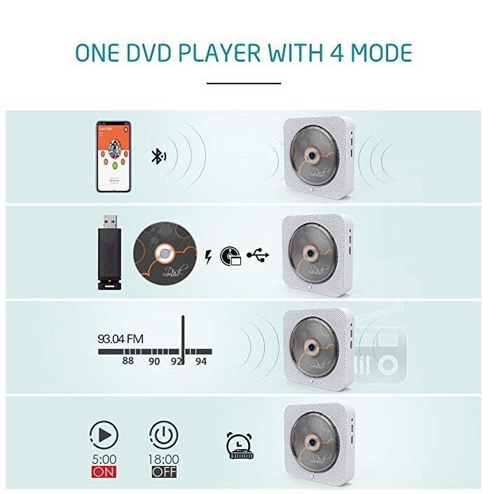 Odtwarzacz DVD z wyjściem 1080P dla telewizora Odtwarza płyty DVD i CD, przełącznik pociągany z pilotem Szybko i wygodnie