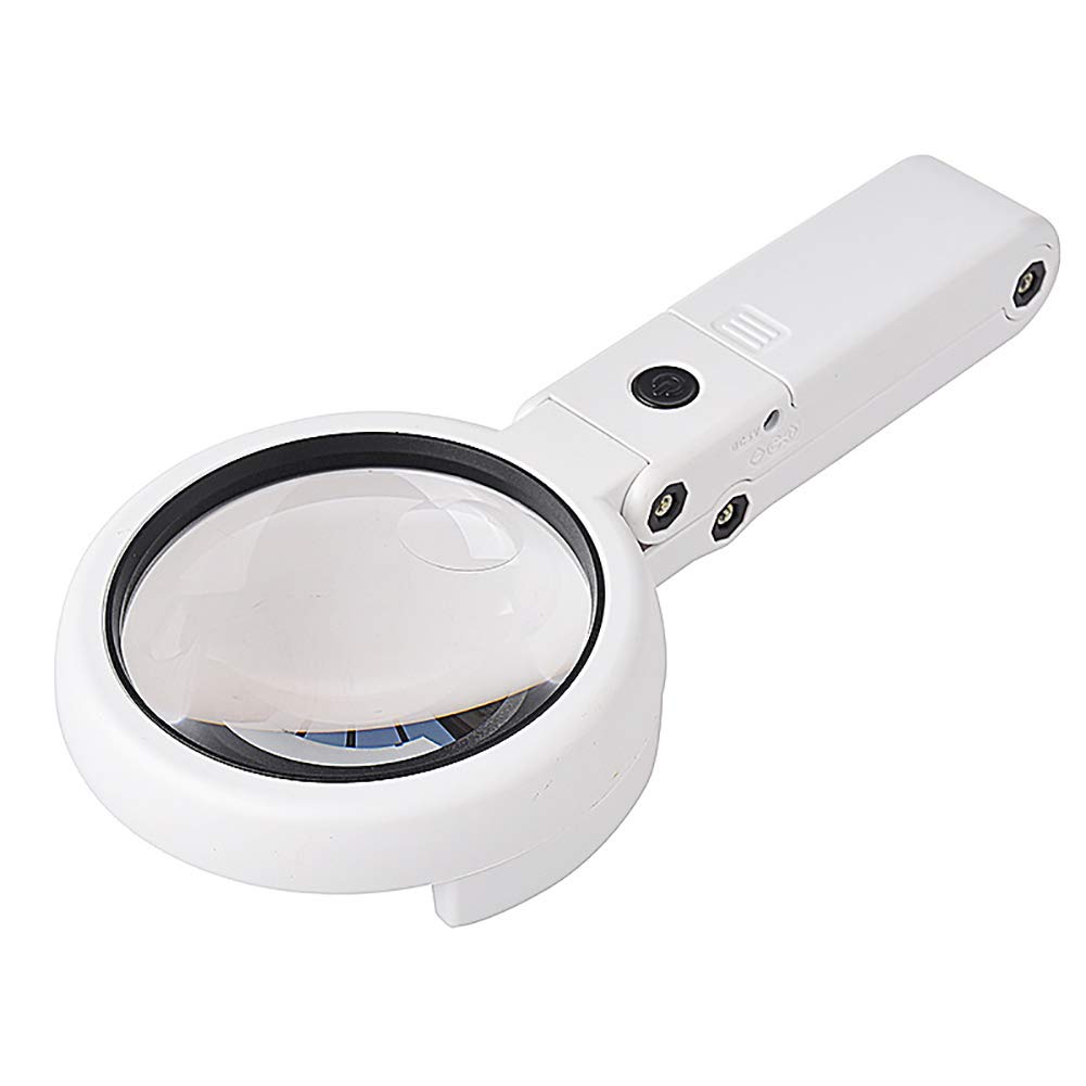 JTLB LED Magnifying Lamp Light, 5X 11X Magnifying Glass Dual Use Table Lamp Super Bright Stand Non Slip Hand Held 8 LED Magnifier Lamp - Image 3