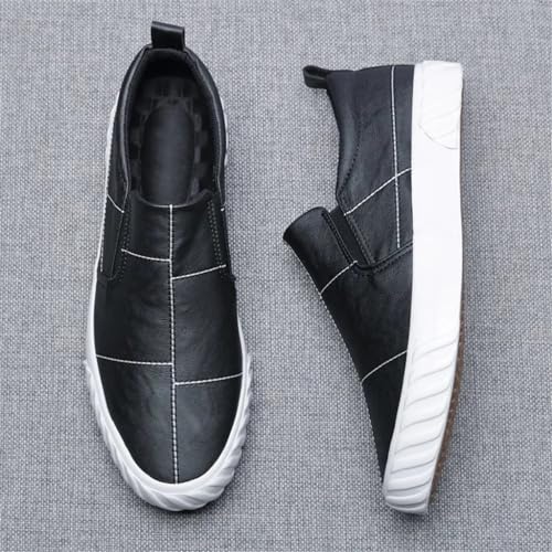 FMURY Men Shoes Leather Casual Spring Autumn Fashion Leisure Loafers Slip-On Flat Shoes3