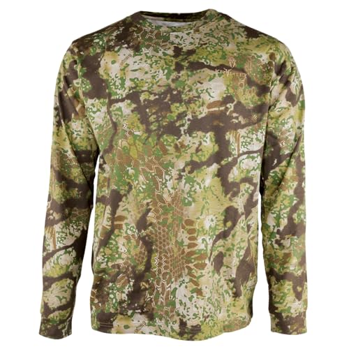 Kryptek Men's Standard Stalker Long Sleeve, 100% Cotton, Camo Hunting Tee, Transitional, X-Large