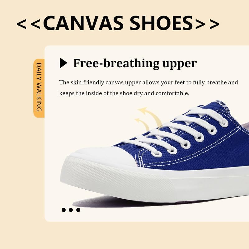 Canvas Shoes for Women Men Low Top Lace Up Sneakers Canvas Fashion Sneakers Classic Casual Walking Shoes Comfortable Breathable - Image 2