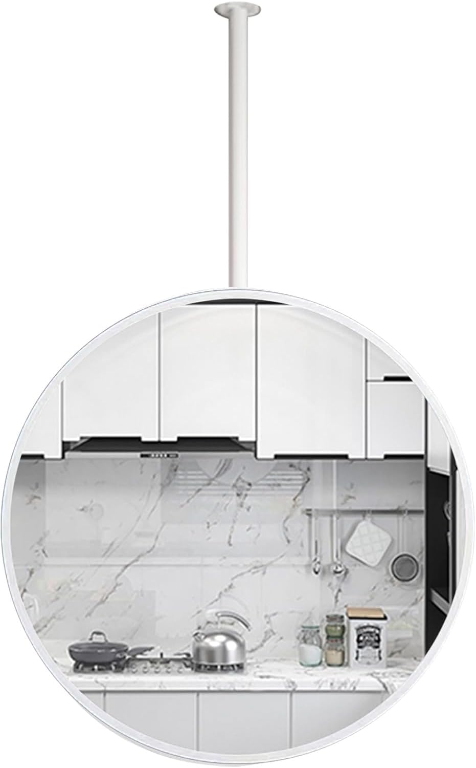 Miroir rond réglable plafond blanc coiffeuse salle de bain