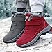 Winter Boots for Women Warm Fleece Lined Sneakers Comfortable Ankle Booties Outdoor Hiking Boots for Women Casual Fashion Lace-up Sneaker Non-Slip Shoes with Hook Loop (Gray, US, Adult, Women, 11, Numeric, US Footwear Size System, Medium)