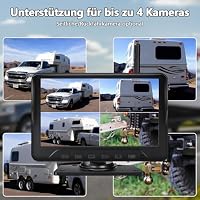 Digitales kabelloses Rückfahrkamera-Set VASTEND: 7'' Monitor mit 2 Rückfahrkameras, 14 Infrarot-LEDs, IP69 wasserdicht, klares Bild für LKW, Anhänger, Wohnmobil, Caravan (VE-7C2) – Ansicht 5