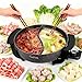Food Party Electric Hot Pot with Divider Hotpot Pot Electric Hopot Cooker Shabu Shabu Pot 110V 1200W Non-Stick 6-Quart BPA FREE Fondue Chinese Hot Pot