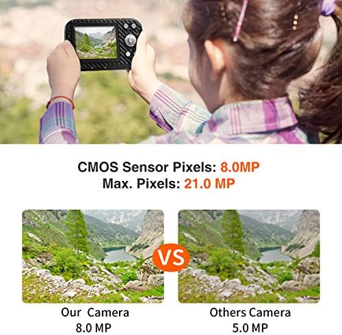 Waterproof Camera FHD 1080P Underwater Camera 21MP Waterproof Digital Camera 8X Digital Zoom Digital Camera for Snorkeling 5.0 Meter Completely Sealed 2.8 Inch TFT-LCD Screen(Orange + 16G SD)