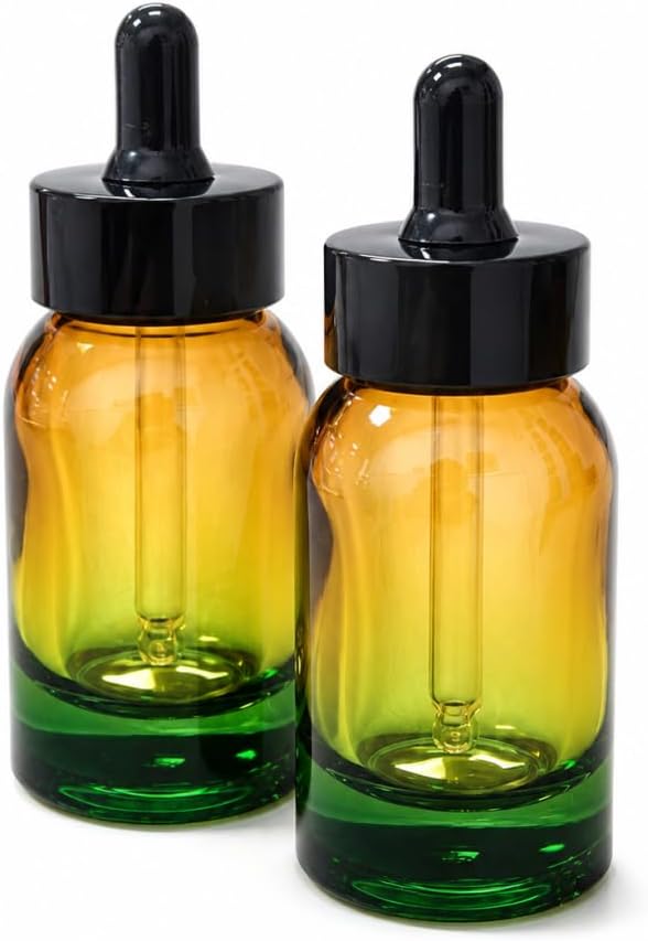 2 Glass bottle with dropper,refillable vanilla extract container