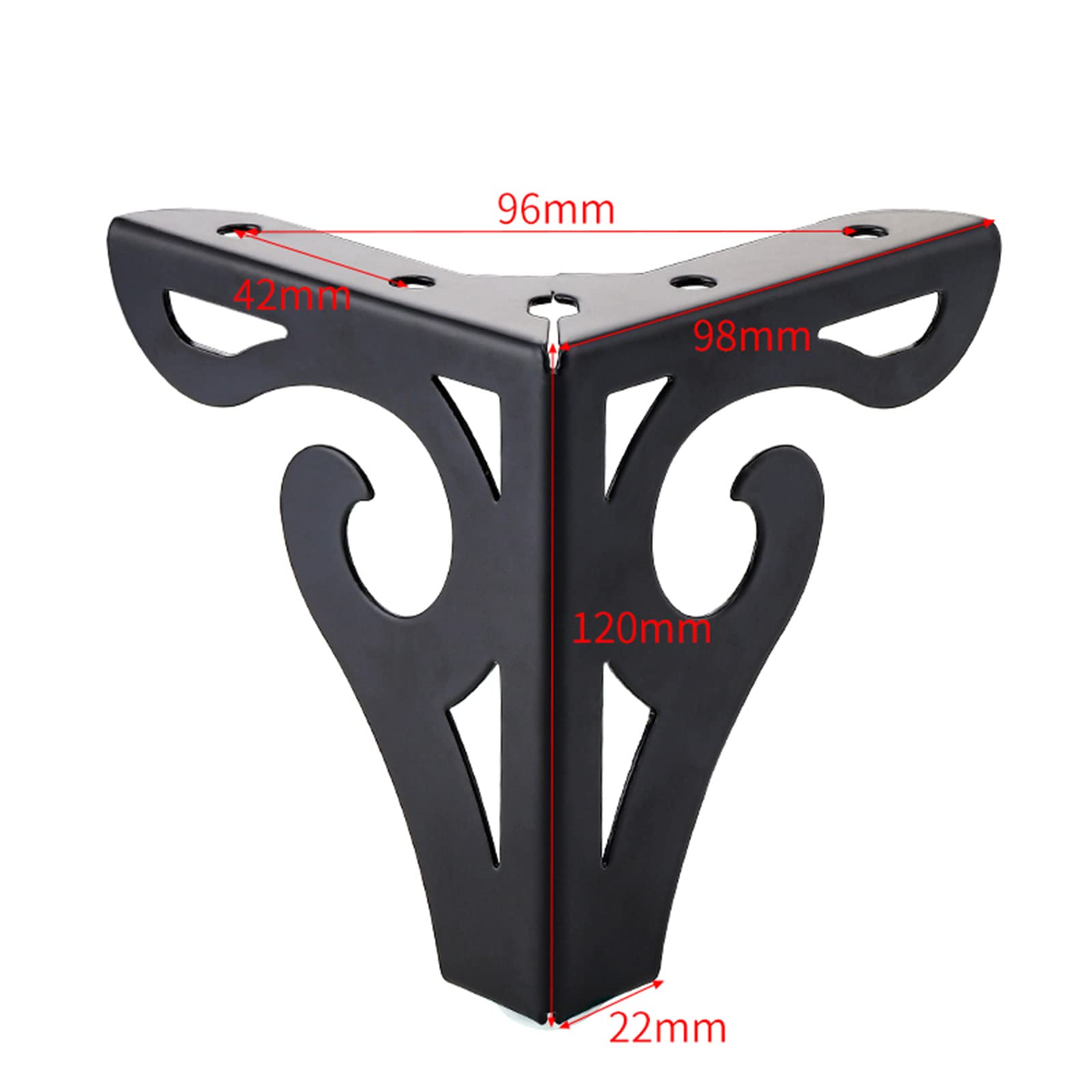 4 Stücke Neue Europäische Antike Geschnitzte Hohlmöbel Beine Schrank Schrankmöbel Füße Dreieck Tv Couchtisch Füße Support Stativ/Black/12Cm/4.7In