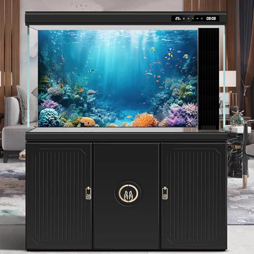 Image of Under The Sea Aquarium Background Tropical Coral Reef with Fishes Corals Terrarium Backdrop Gorgeous Tropical Garden Underwater Seascape Fish Tank Backdrop Deep Ocean Marine Backgrounds 48x20in