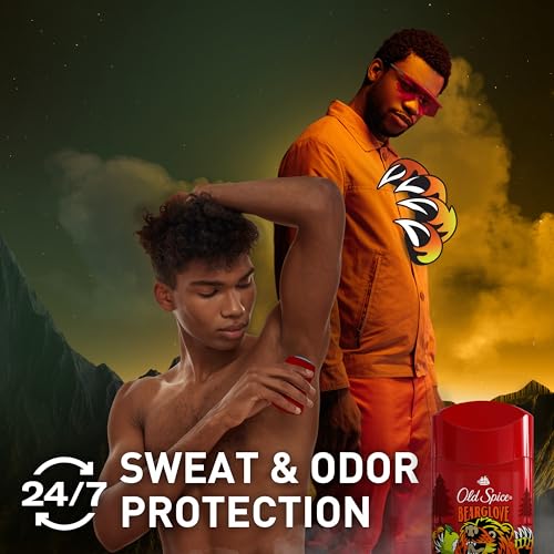 Old Spice Aluminum Free Deodorant for Men, 24/7 Odor Protection, 24/7 Freshness & Lasting Scent, Goes on Clear, Bearglove with Crisp Orchard Scent, 2.6 oz