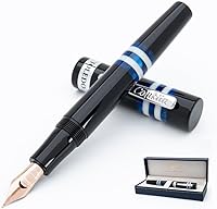 Vista 7 de Conklin Toledo - Pluma estilográfica en negro con segmentos de anillo burdeos y blancos, punta extrafina, pluma estilográfica de lujo con cuerpo