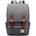 Produktbild ZDTech Vintage Rucksack Herren Damen Unisex School Student Oxford Laptop Rucksack Retro Rucksäcke Schulrucksack Tagesrucksack Hellgrau
