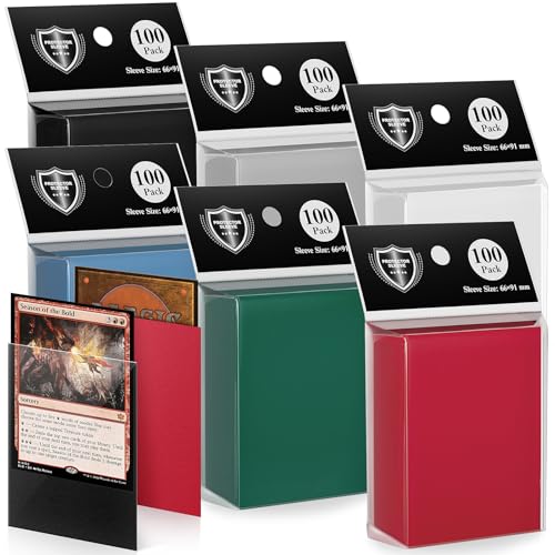 600 Pack MTG Card Sleeves, Matte Dual Card Sleeves with Opaque Back & Smooth Shuffle, Tear Resistant Card Protectors for MTG, TCG and Game Cards (6 Colors)