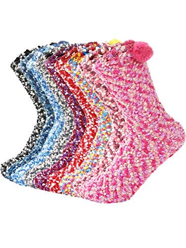 Fuzzy Warm Slipper Socks Women Super Soft Microfiber Cozy Sleeping Socks 6 Or 5 Pairs 9 Pairs Colorful #TOP2