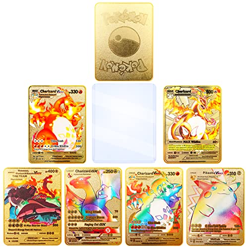 6 VMAX Cards Vmax Charizard Cards - Cards Deck Included - Rare Cards - Rainbow Rare Cards - Vmax Cards - Charizard Vmax Collection