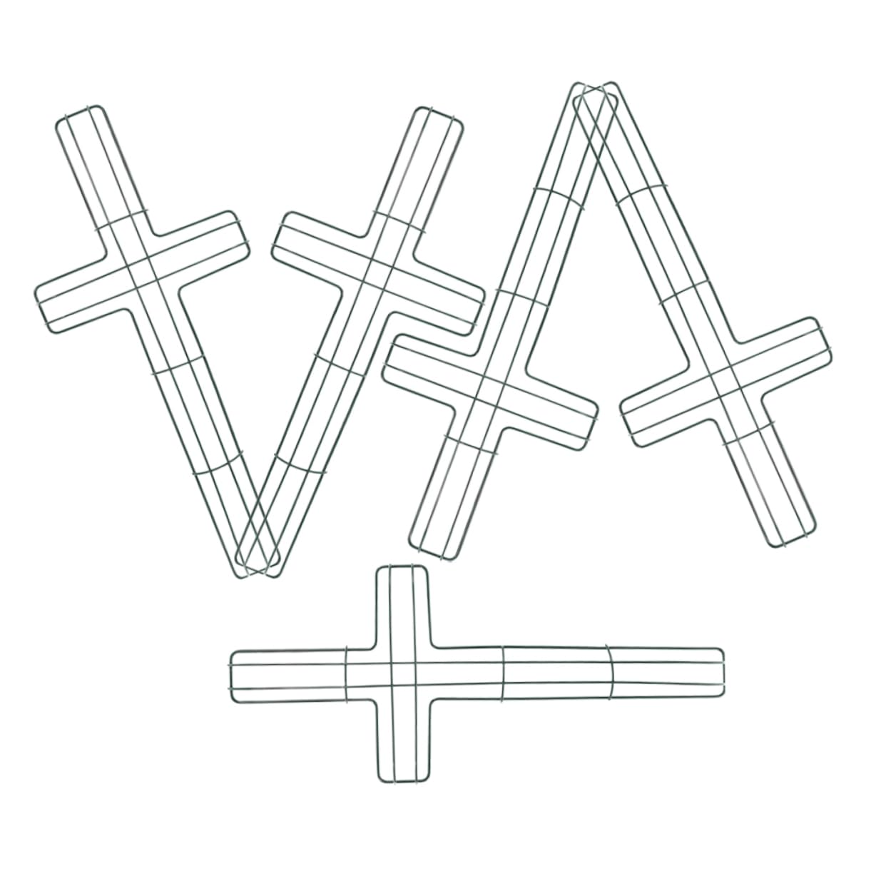 FUNOMOCYA 5Pcs Cross Metal Wreath Frame Floral Cross Shaped Wire Form for Flower Garlands Decorations Indoor Outdoor Use Easy Installation for Crafts and Home Decor