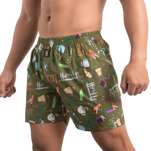 Leaf Theme Printed Boxer Shorts for Men | 100% Cotton | Soft Breathable Fabric | Lightweight Novelty Underwear2