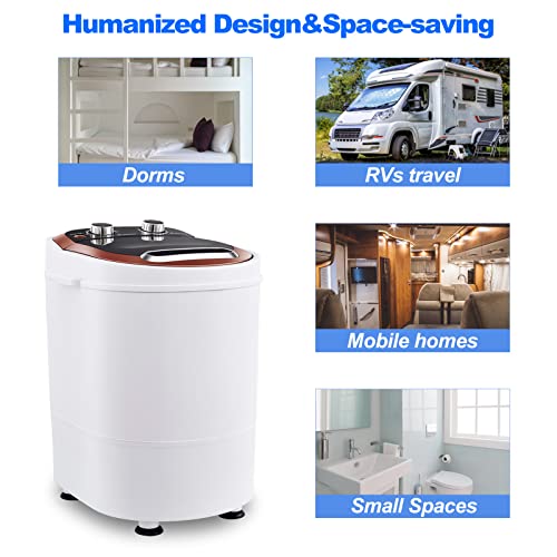 Mini Machine à Laver Portable avec Essorage, Puissance de 240W 220V, Petite Laveuse Capacité 3KG de Linge et Essorage 1,5 KG, Idéal pour Voyages Caravanes et Camping-cars Appartement – Image 5