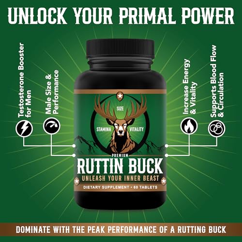 ruttin buck - size enhancement pills for men - boost stamina performance drive amp energy- add inches fast- 434-6 gains- thickness and length