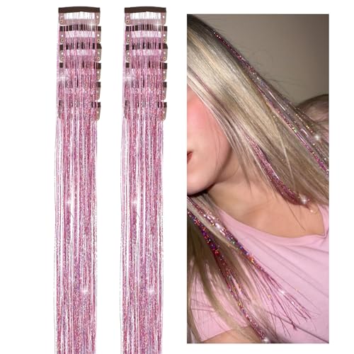 12 clips luminosos para pelucas de pelo con purpurina, para disfraz de Navidad, trenzas, fiestas, festivales