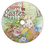 BBKD Easter Rabbit Eggs Thin Tree Skirt 30 Inch, Spring Flower Christmas Tree Skirt , for Holiday Ea