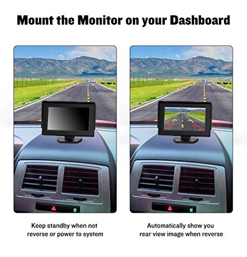 Image of Combo 4.3 Dashboard TFT LCD Screen Rear View Monitor with 8 LED Night Vision Car Reverse Camera for Ford Figo