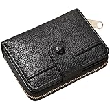 GWAWG Pelle Portafoglio Donna Uomo Piccolo Portamonete Femminile Antifurto Piccolo Portamonete Multi Scomparti con Cerniera Porta Carta Chequier Custodia Permesso di Guidare