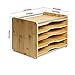 JackCubeDesign 5 Tier Bamboo Office Document File Organizer Desktop Mail Letter A4 Paper Sorter Tray Cabinet Holder Storage Box with Stainless Steel Protection(14 X 10.6 X 10.9) – :MK388A