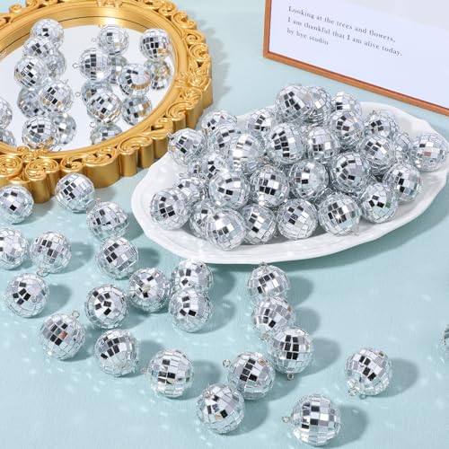 200 Pcs Disco Ball Ornaments, 1.1 Inch Mini Disco Balls Mirror Discos Ball Ornaments Mini Christmas Balls Ornament Bulk Hanging Discos Balles Decor for 70s 80s Party Christmas Dance Music Festival